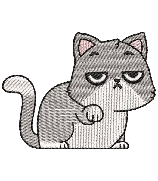 Matriz de Bordado Gato Mal Humorado